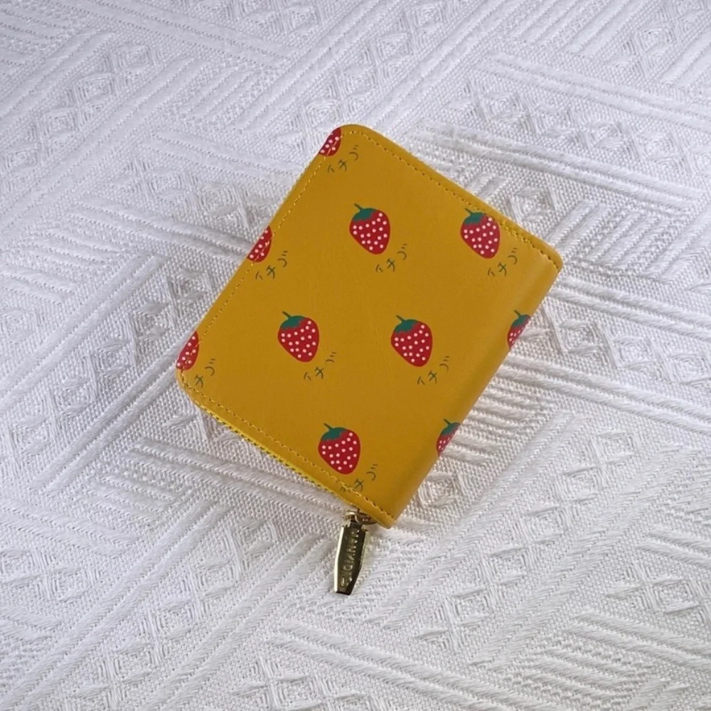 Small Wallet for Women,Cute Mini Strawberry Zipper Wallet for Girls